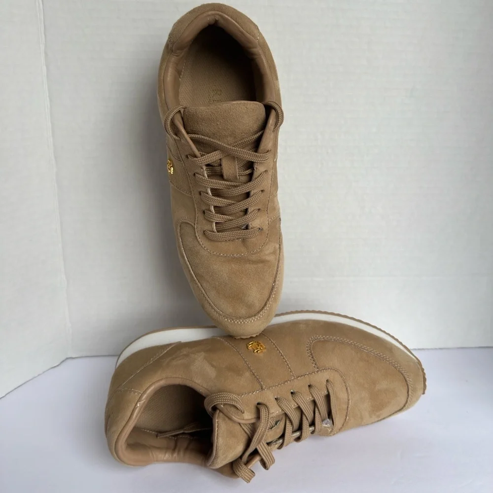 Lauren Ralph Lauren Women's CANONBURY II Tan Faux Suede Athletic Shoes Size 7 - Picture 5 of 12
